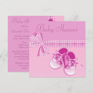 Leuk Baby Meisje Douche Roze Schoenen & Elegant Li Kaart