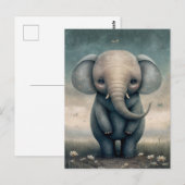 Leuk Baby Olifant Briefkaart (Voorkant / Achterkant)