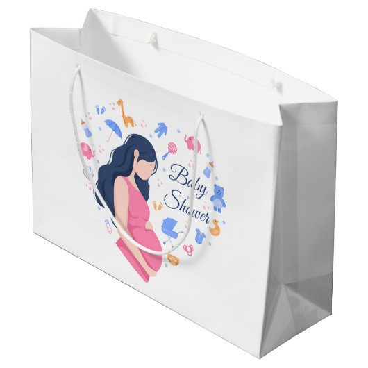 leuk baby shower van zwangere mama groot cadeauzakje (Achterkant Gekanteld)