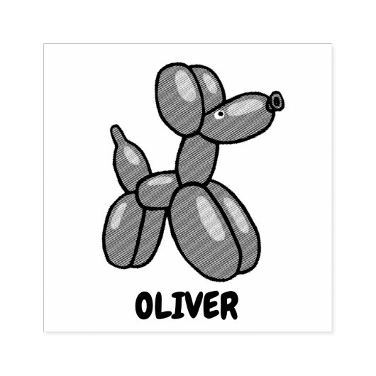 Leuk ballon dier hond aangepaste ontwerp 	rubberstempel (Afrduk)
