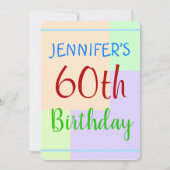 Leuk, Basic "60th Birthday" Uitnodiging voor verja (Voorkant)