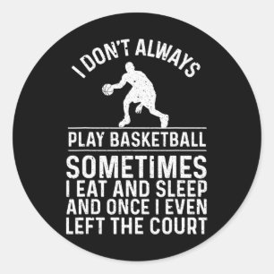 Leuk basketbal ontwerp voor kinderen Mannen vrouwe Ronde Sticker