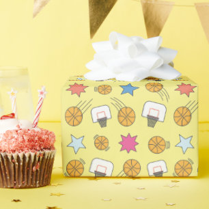 Leuk basketbal patroon cadeaupapier