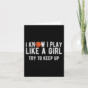 Leuk basketbal spelen als een meisje bal kaart