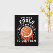 Leuk basketbalspeler cadeau - Hoops 5 Fouls Kaart (Gele Bloem)