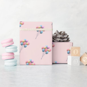 Leuk Beer & Ballonnen Meisje Cadeaupapier