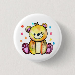 Leuk Beer Cool Teddy positief Ronde Button 3,2 Cm