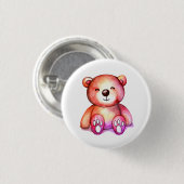 Leuk Beer Cool Teddy positief Ronde Button 3,2 Cm (Voorkant /achterkant)