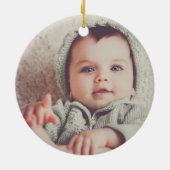 Leuk Beer Eerste Kerstmis Foto Ornament (Achterkant)