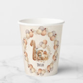 Leuk Beer Herfst Beary 1st Verjaardagspapier Cups Papieren Bekers (Voorkant)