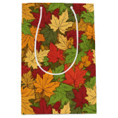 Leuk betegeld blad patroon seizoensgebonden medium cadeauzakje (Voorkant)