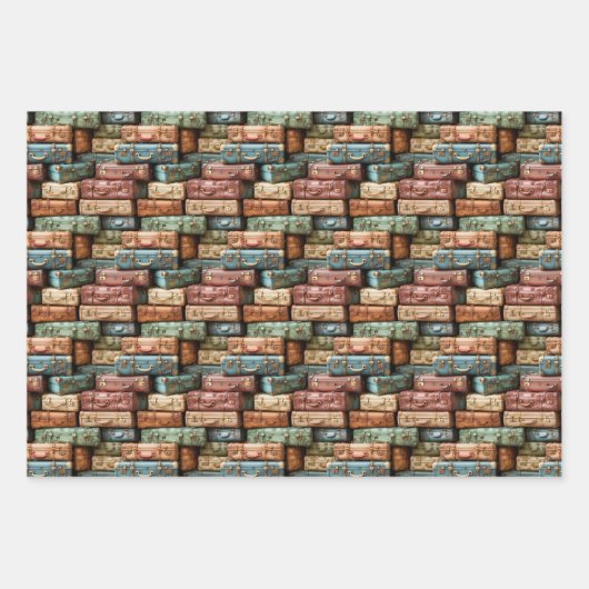 Leuk betegeld reizen koffers patroon inpakpapier vel (Voorkant 3)