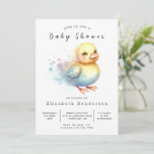 Leuk bewerkbaar Eend Baby shower Kaart (Staand voorkant)