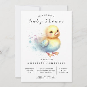 Leuk bewerkbaar Eend Baby shower Kaart