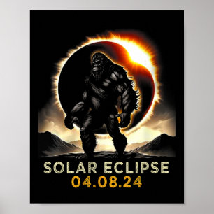 Leuk Bigfoot Totaal Zonneverduistering 4.08.2024 K Poster