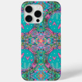  Leuk Blauw Boho Harten Bloemen Patroon Case-Mate iPhone Case (Achterkant)