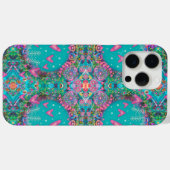  Leuk Blauw Boho Harten Bloemen Patroon Case-Mate iPhone Case (Achterkant (horizontaal))