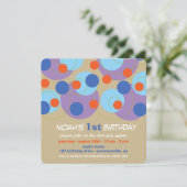 Leuk Blauw Bubble Stippen Foto Jongen 1e Verjaarda Kaart (Staand voorkant)