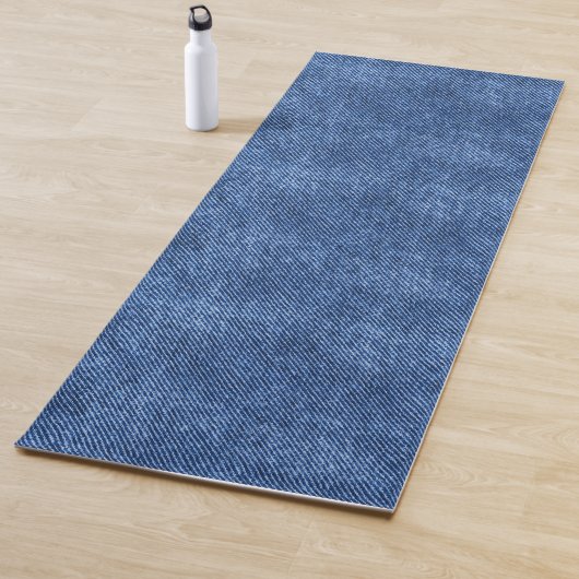 Leuk blauw denim patroon yogamat (In situ)