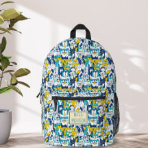 Leuk Blauw Geel Honden Patroon Gepersonaliseerde N