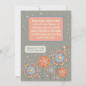 Leuk Bloemen DragonflyInspirivity Baby shower Kaart (Achterkant)