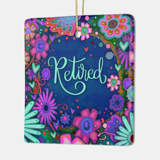 Leuk Bloemen Gepensioneerd Roze  Hart Inspirivity Keramisch Ornament (Links)