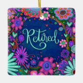 Leuk Bloemen Gepensioneerd Roze  Hart Inspirivity Keramisch Ornament (Voorkant)