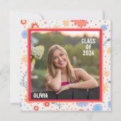 Leuk Bloemen Inspirivity Afstuderen Foto Custom Kaart (Achterkant)