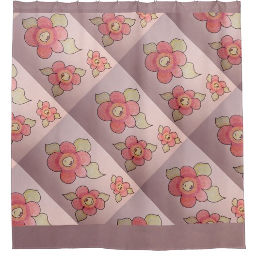 Leuk Bloemengordijn Douchegordijn (Voorkant)