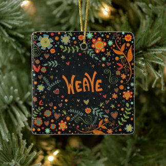 Leuk bloemenweefsel dat inspiratie stimuleert keramisch ornament