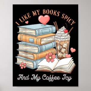 Leuk boeken pittig en koffie ijskoud shirt bookwor poster