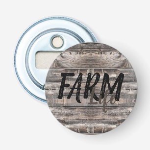 leuk BOERDERIJ LIFE in script Button Flesopener