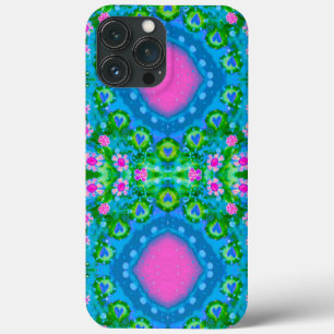Leuk BoHo Bloemenroze Abstract Meisje Modern iPhone 13 Pro Max Hoesje