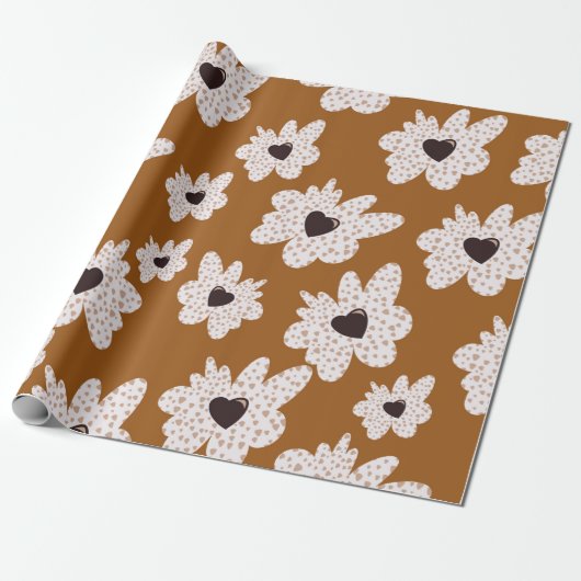 Leuk Boho stijl bloem wrapping papier (Uitgerold)