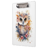 Leuk Bos Baby Uil met Bloemen voor Kinderkamer Klembord (Links)