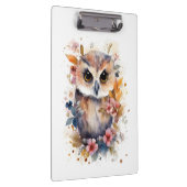 Leuk Bos Baby Uil met Bloemen voor Kinderkamer Klembord (Rechts)