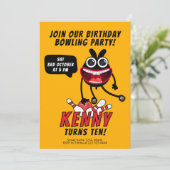 Leuk Bowling Bash verjaardagsfeestje Kaart (Staand voorkant)