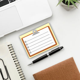 Leuk bruin klembord wit papier checklist 4" x 3" post-it® notes