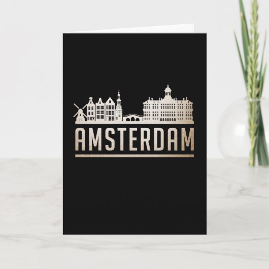 Leuk Cadeau Amsterdam Stad Silhouet Idee Kaart (Voorkant)