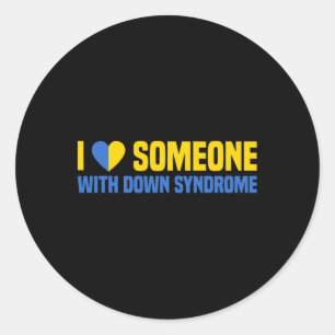 Leuk cadeau Ik hou van iemand met het syndroom van Ronde Sticker