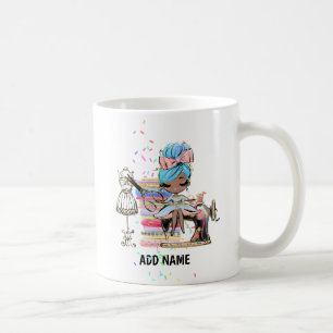 Leuk cadeau voor jurk maker, naaister Zwarte Naaiw Koffiemok