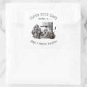 Leuk  café illustratie monogram vierkante sticker (Tas)