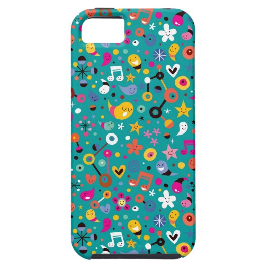 leuk cartoon patroon blauwgroen Case-Mate iPhone case (Achterkant)