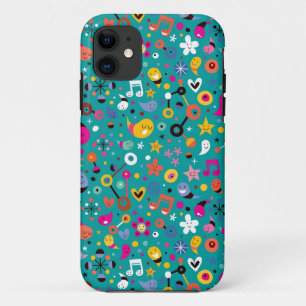 leuk cartoon patroon blauwgroen iPhone 11 hoesje