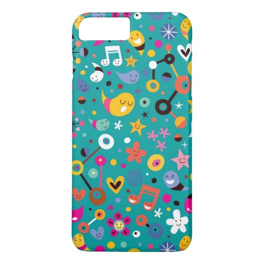 leuk cartoon patroon blauwgroen Case-Mate iPhone case (Achterkant)