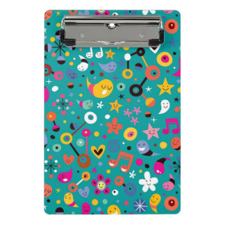 leuk cartoon patroon blauwgroen mini klembord