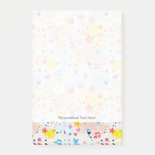 leuk cartoon-patroon post-it® notes (Voorkant)