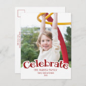 Leuk Celibrate aangepaste tekst fotosjabloon Briefkaart (Voorkant / Achterkant)