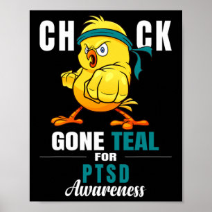 Leuk Chick Gone Blauwgroen Lint Kip Warrior PTSS A Poster