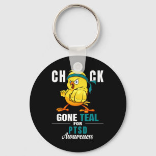 Leuk Chick Gone Blauwgroen Lint Kip Warrior PTSS A Sleutelhanger